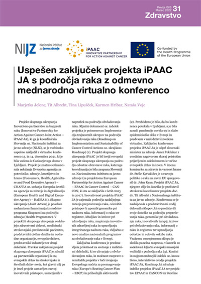 Uspešen zaključek projekta iPAAC JA s področja raka z odmevno mednarodno virtualno konferenco